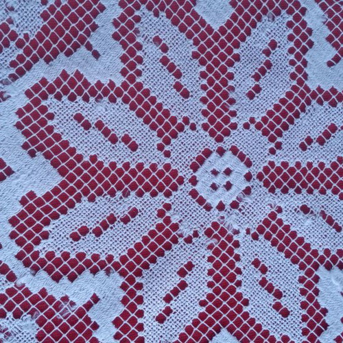 Round filet lace doily handmade vintage 1950s from Tinos