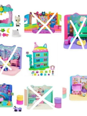 Gabby's Dollhouse set like new with 2 rooms and 1 balcony
