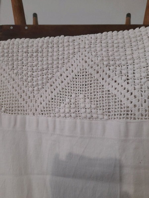 Cotton curtain used with handmade lace 160×180