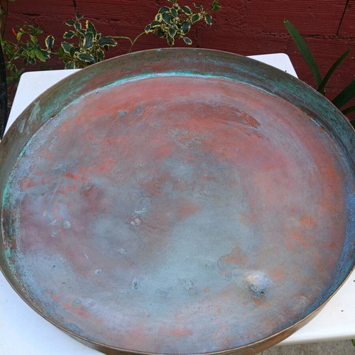 Copper baking tray used 52 cm x 5 cm from previous century