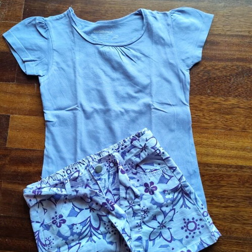 Marks & Spencer girls' set like new, purple, cotton, age 3-4