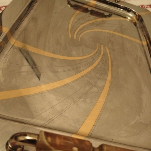 Vintage stainless steel serving tray like new, 40x30 cm