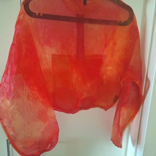 Trilogy shirt jacket like new, size S/M, orange