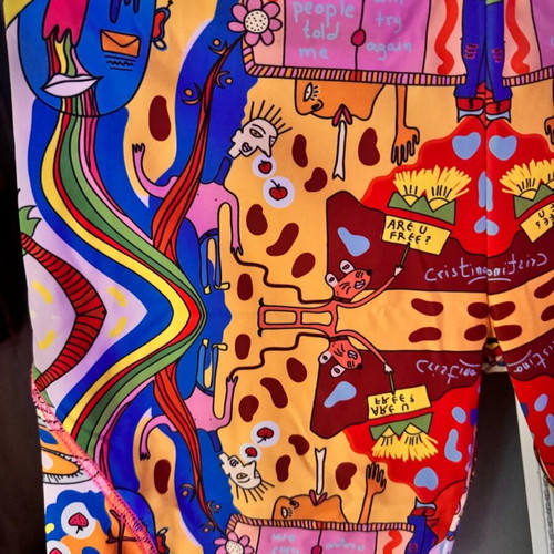 Set Elli’s and Christina’s collaboration bustier and biker leggings new, multicolor