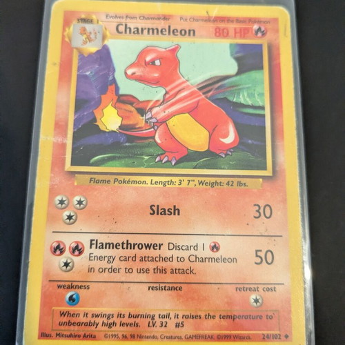 Charmeleon Pokemon Vintage Base Set 24/102 card like new