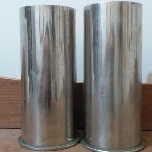 Collectible shell casings used, set of 2, bronze