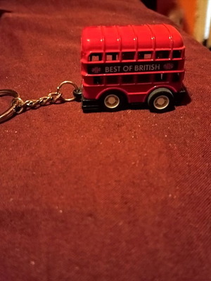 Keychain classic double-decker bus new, red from London