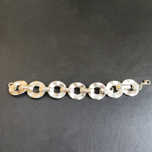 Silver-plated bracelet used, shiny, 19 cm length
