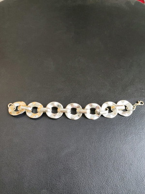 Silver-plated bracelet used, shiny, 19 cm length