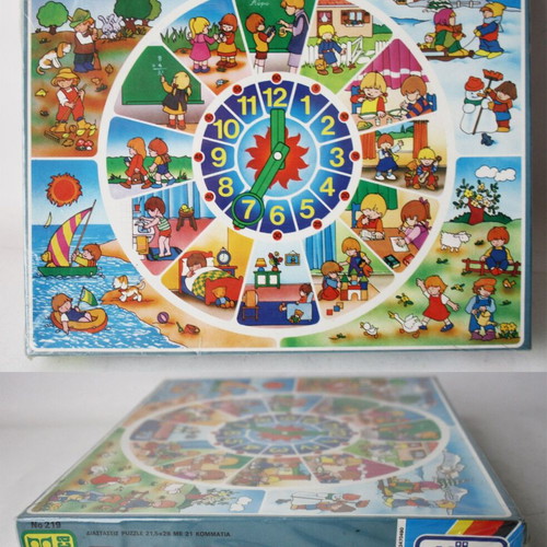 Vintage 80's Clock Puzzle The 4 Seasons Greek Game Mika Educa sealed