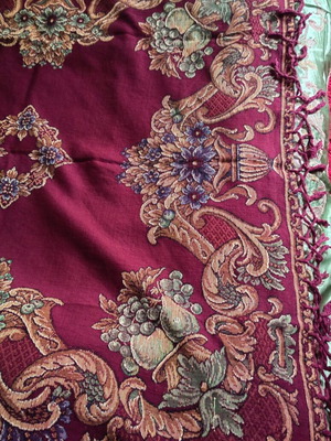 Τραπαζομάντηλο υφαντό Jacquard vintage 1930-1940 σαν καινούργιο