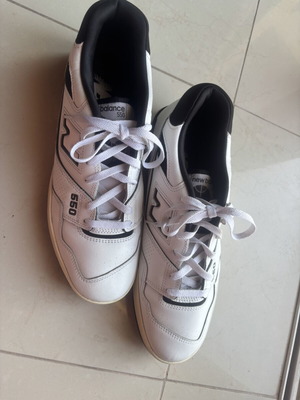 New Balance 550 men's sneakers, black and white, size 47.5