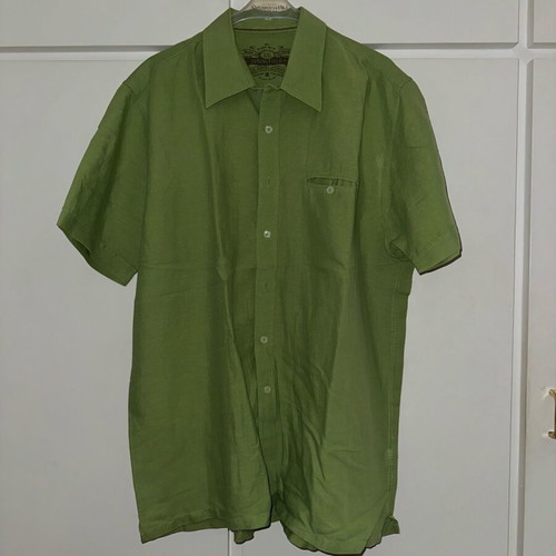 Springfield men's short-sleeve shirt XXL like new, green