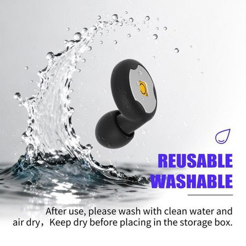 Reusable silicone earplugs for sleep, up to 45 dB, black