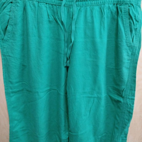M&S capri linen pants like new, green, sizes 3XL-5XL