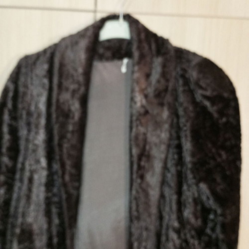 Fur coat used, dark brown, size XL