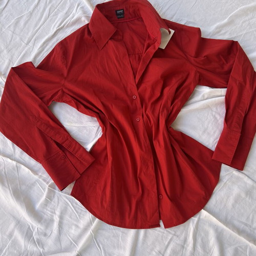 Esprit red long-sleeve button-up shirt, size 42