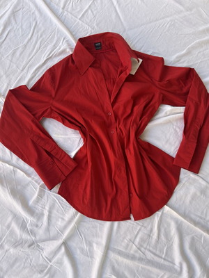 Esprit red long-sleeve button-up shirt, size 42