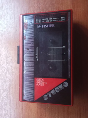 Fisher PH S250 Walkman red portable cassette player from 1980s used