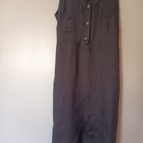 Black linen sleeveless dress size 52, like new