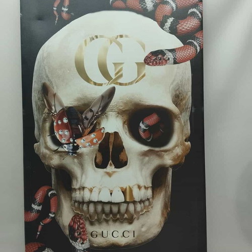 Skull painting with snakes used 100x59