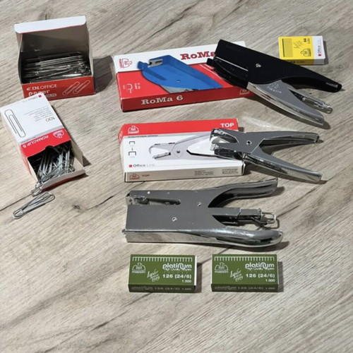 Office set with staplers, staple remover and clips new