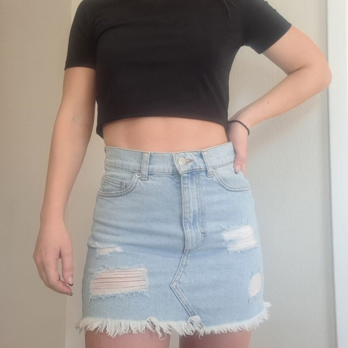 Denim skirt Pull & Bear used, size S 36 8, blue mini