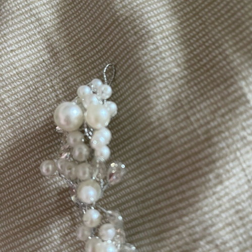 Bridal hair accessory like new, white and silver