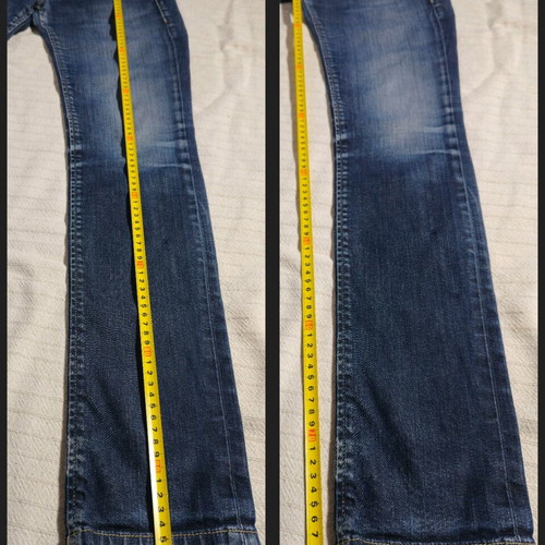 Staff cotton low-rise jeans used, size 25 XS, blue