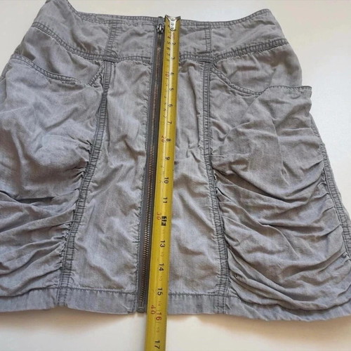 Sel By Peppercorn Zip Front Skirt grey size 36 small tencel like new