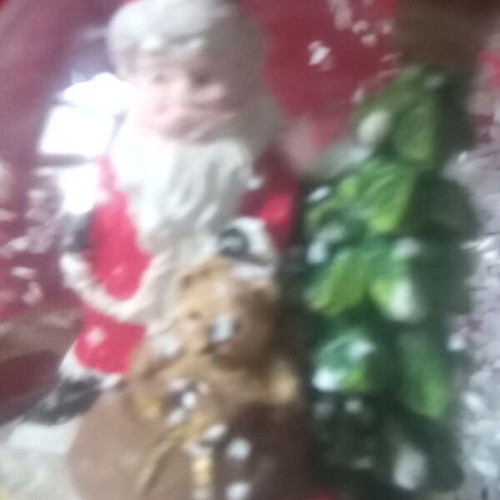 Christmas souvenir like new with Santa Claus and falling snow