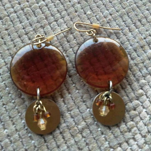 Avon earrings like new in earthy brown and gold tones
