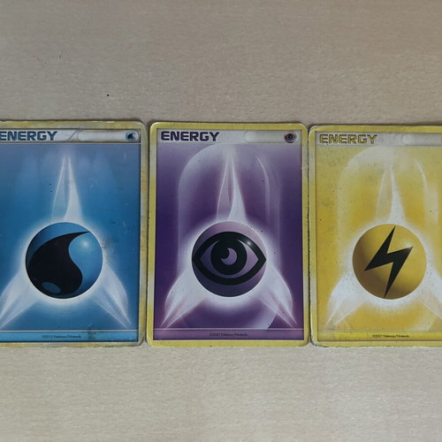 Pokemon energy cards used, pack of 3