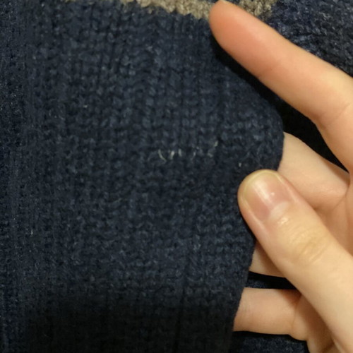 Springfield Vintage 90s V-Neck Sweater, blue and brown