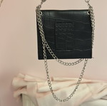 Black bag with silver chains new