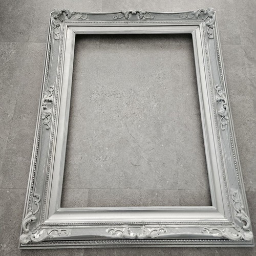 Large silver wooden decorative frame 90×70 cm
