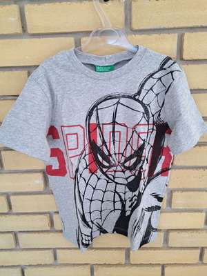 Spiderman t-shirt new for boys Benetton Marvel gray multicolor