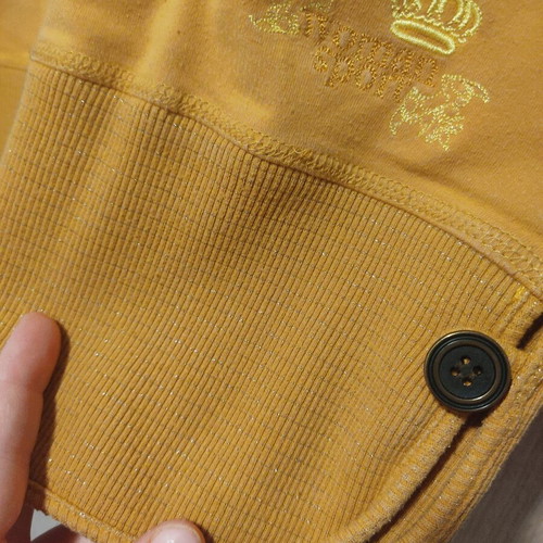 Women's hoodie sweater XL used, yellow with embroidery and buttons