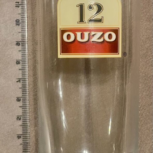 Ouzo 12 Advertising Glass like new, rare collectible
