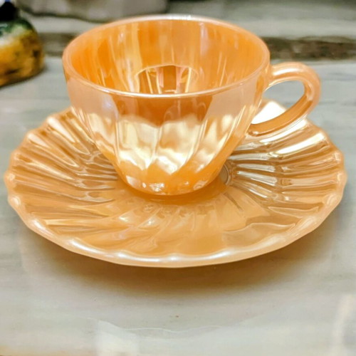 Vintage coffee and tea cups set used, 14 pieces with saucers