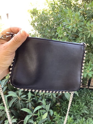 Stradivarius τσάντα ώμου σαν καινούργιο, μικρή, μαύρη με αλυσίδα