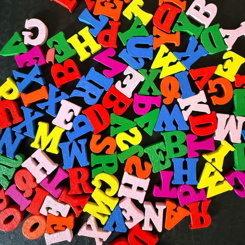 Wooden colorful alphabet letters set of 100 pieces new
