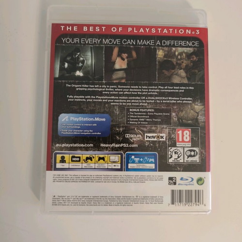 Heavy Rain Essentials Move Edition PlayStation 3 like new