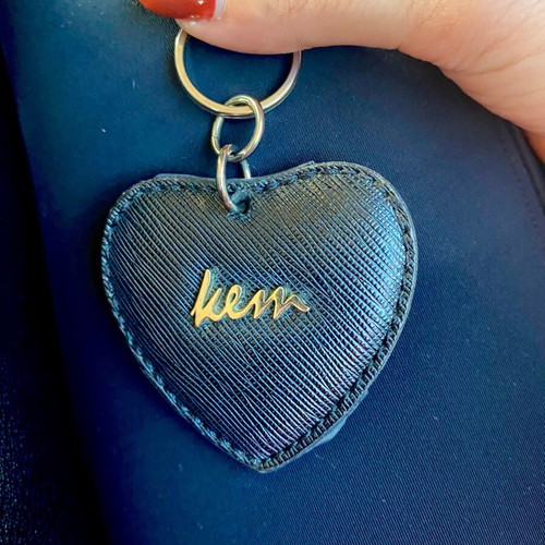 Kem keychain black used with heart