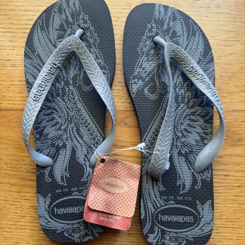 Havaianas Fit flip flops new, size 41.5, black and grey