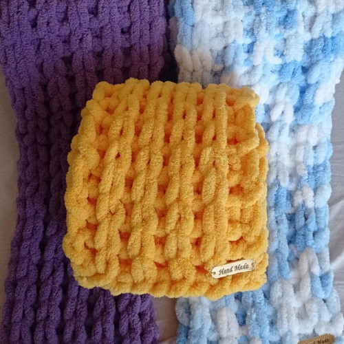 Handmade Alize Puffy Scarf made to order, ultra-soft hypoallergenic yarn