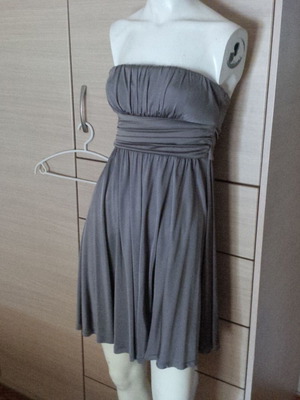 Strapless dress Lynne No.2 like new, grey-silver metallic