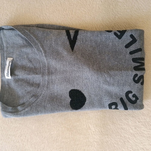 Elisa immagine wool shirt like new, grey, fits Medium to XL