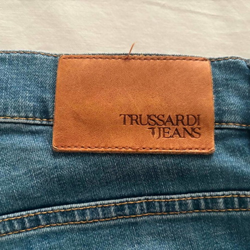 Trussardi men's jeans, blue, cotton blend