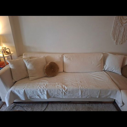 Neoset corner sofa, white, removable covers